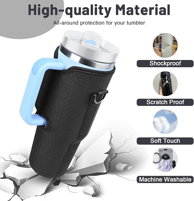 Borsa porta bottiglie d'acqua con tracolla, per bicchiere Stanley da 1