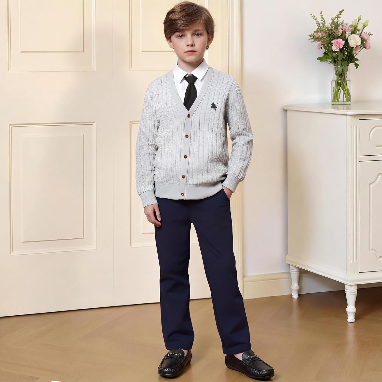 GINNI Boys Loafers Slip-On Dress Shoes Penny Casual Moccasins School Church Wedding Shoes for Toddler/Little Kid/Big Kid