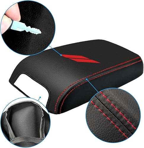 Miniatura 3 de BoxCheer Funda para reposabrazos de consola central adecuada para Dodge Charger 2011-2023 Chrysler 300 2011-2022 de cuero antiarañazos, protector