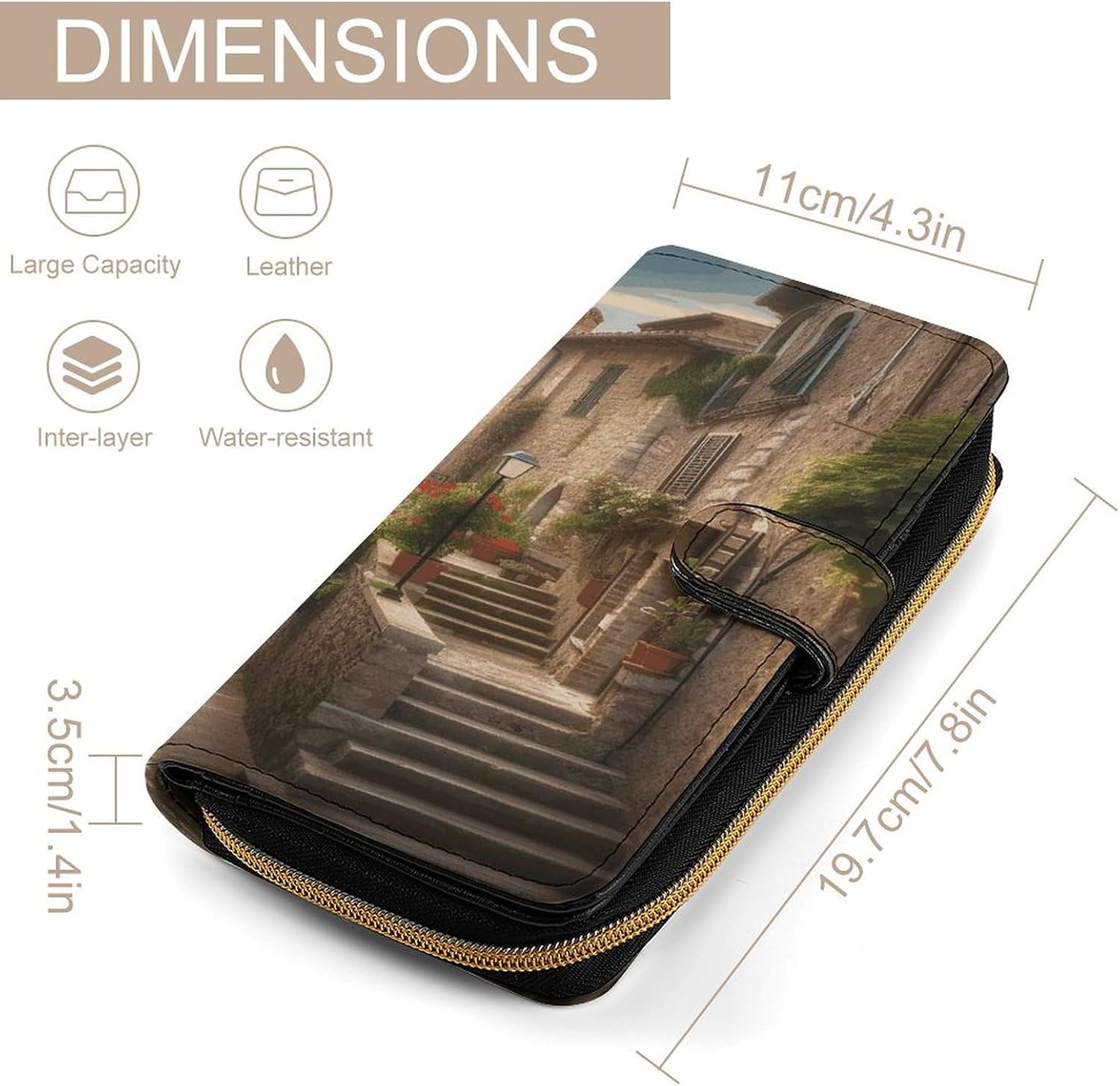 Italy Tuscan Travel Wallet for Men & Women RFID Blocking Card Organizer Credit Card Holder Large Capacity
