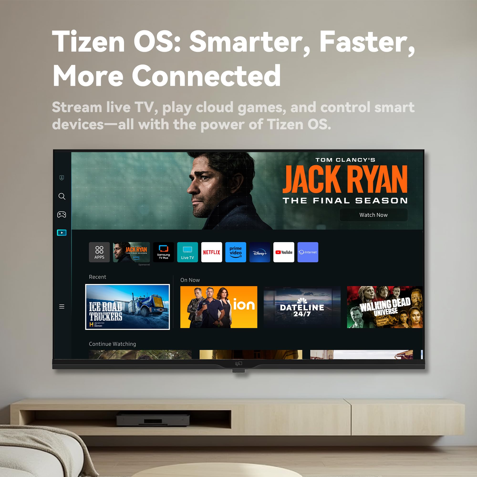 FPD 43 Inch Smart TV 1080P Full HD Powered by Tizen OS Compatible with Dolby Audio, HDR 10, HDMI, WiFi, Bluetooth, Flat Screen Television (AT43-P1, 2025)