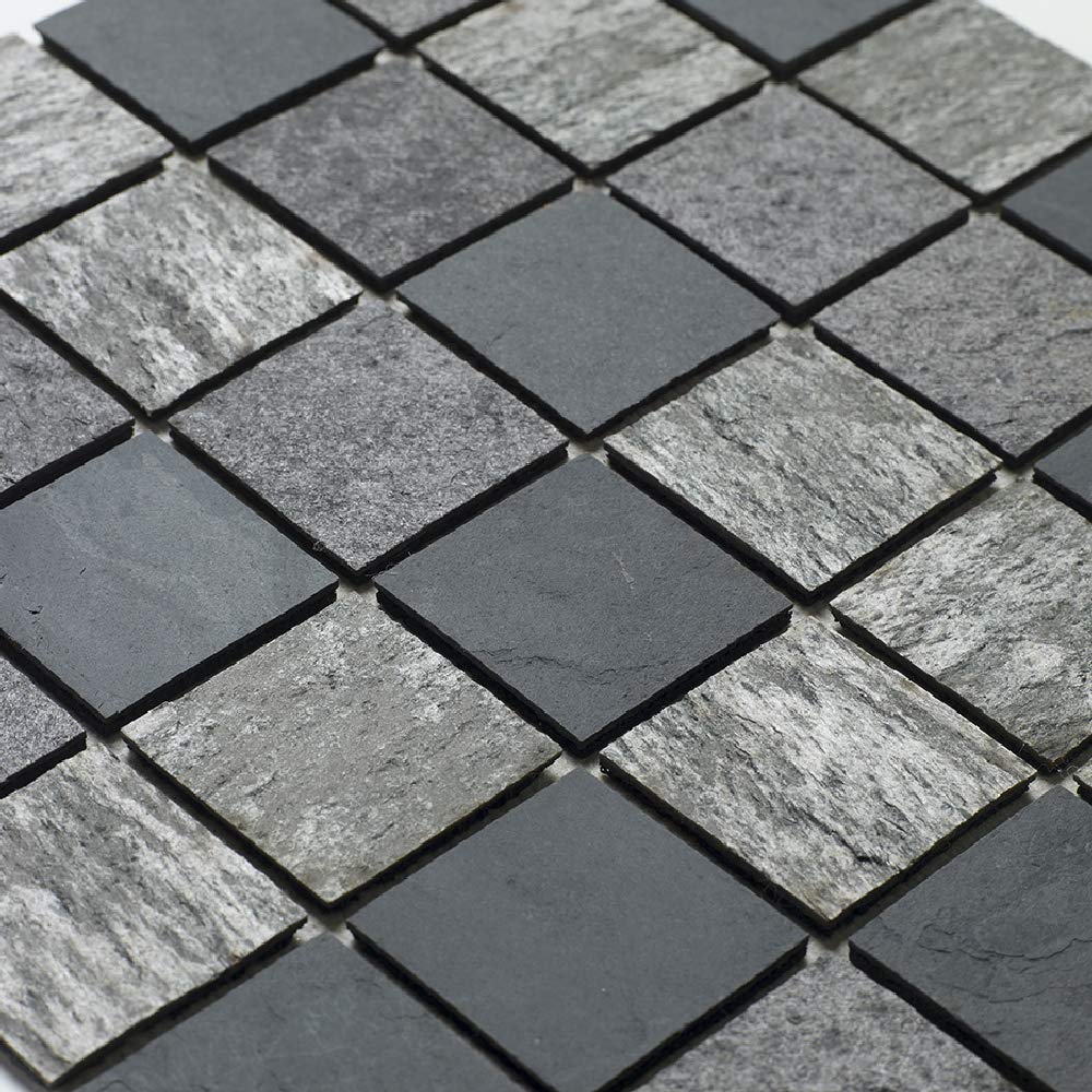Mosaïque en pierre naturelle 30 x 30 m - carreau 5 x 5 cm mixte gris