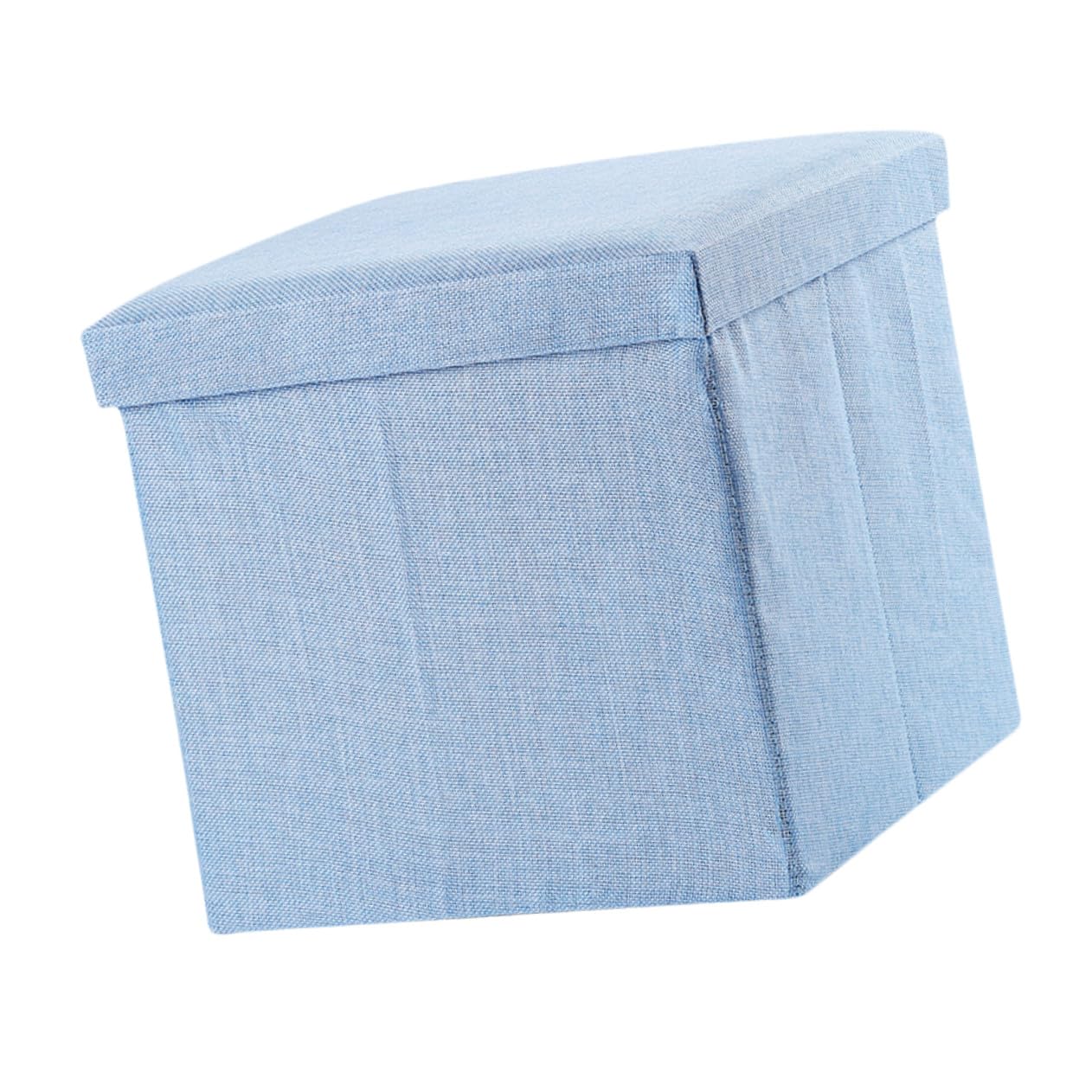 Tabouret de rangement pliable Alipis bleu ciel en tissu pour salon