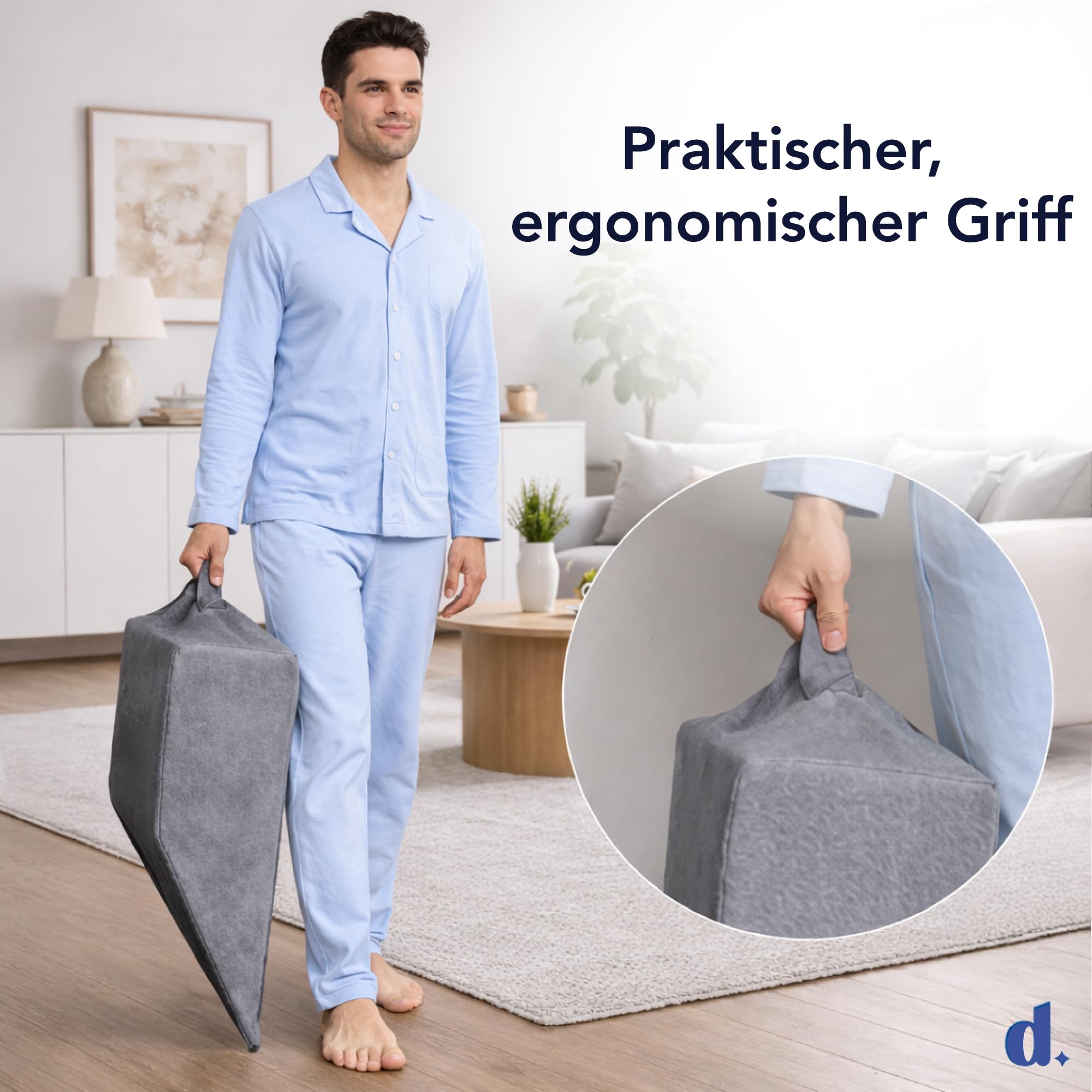 Dreamzie Venenkissen Beinhochlagerungskissen - Lagerungskissen Erwachsene Beinauflage Atmungsaktiv Waschbar Hypoallergen - Beinkissen Made in EU