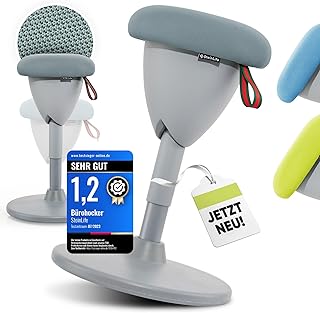 Bürohocker Ergonomisch [TESTSIEGER] Stehhocker Höhenverstellbar [58-83cm] Ergonomischer Hocker für Büro [Schwingeffekt] Wackelhocker Sitzhocker | Arbeitshocker rutschfest Rund