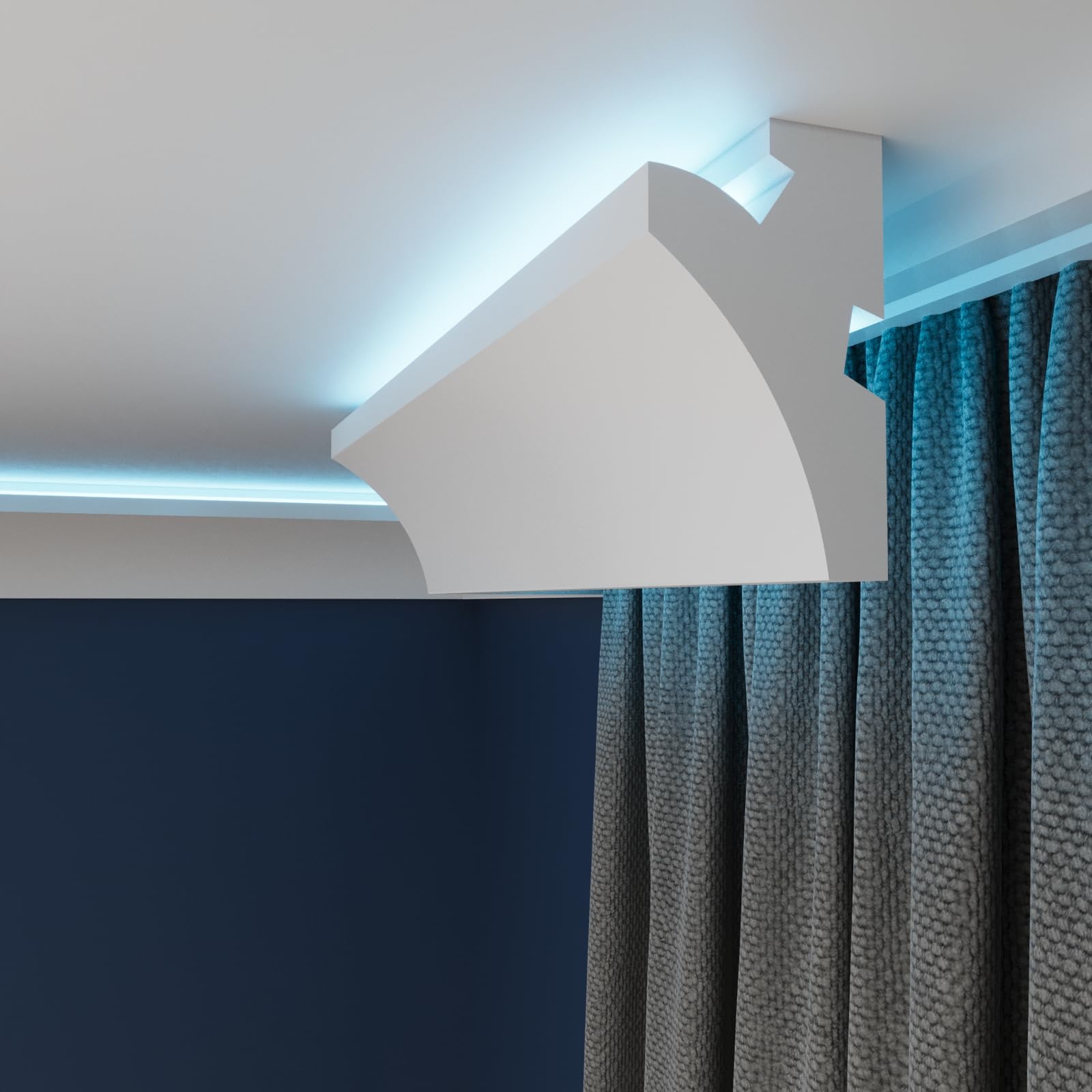 WOLDECOR LED Cornice Coving for Ceilings, Premium Extruded Polystyrene Ceiling Moulding Trim, Lightweight and Paintable Decorative Coving, Durable LED Lighting Coving (WLP06, 10 Meters)