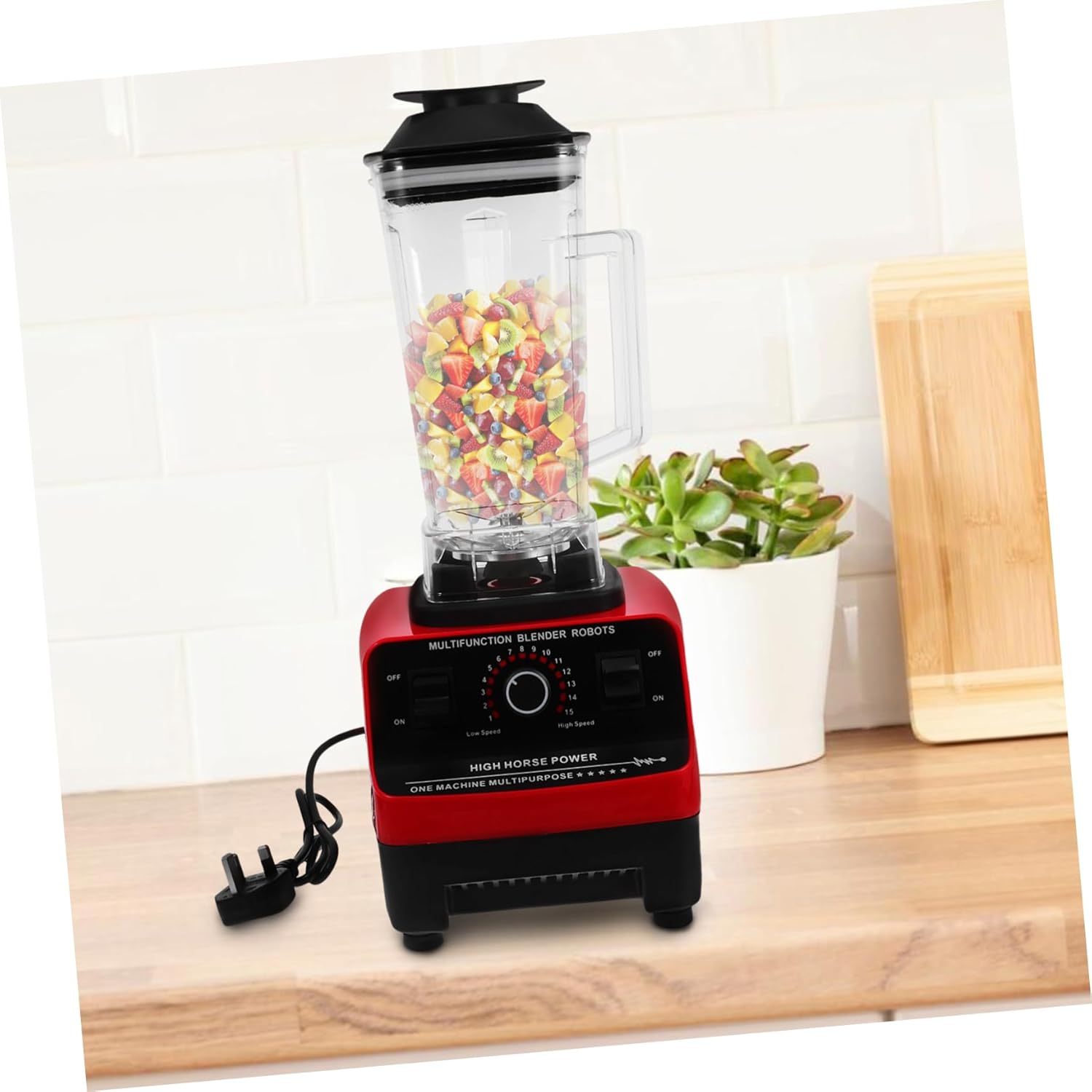 Reusable Plastic Blender Cup with Handle and Lid Lightweight Replacement for Smoothies and Beverages Dishwasher-safe Accessory for Home and Bar Use