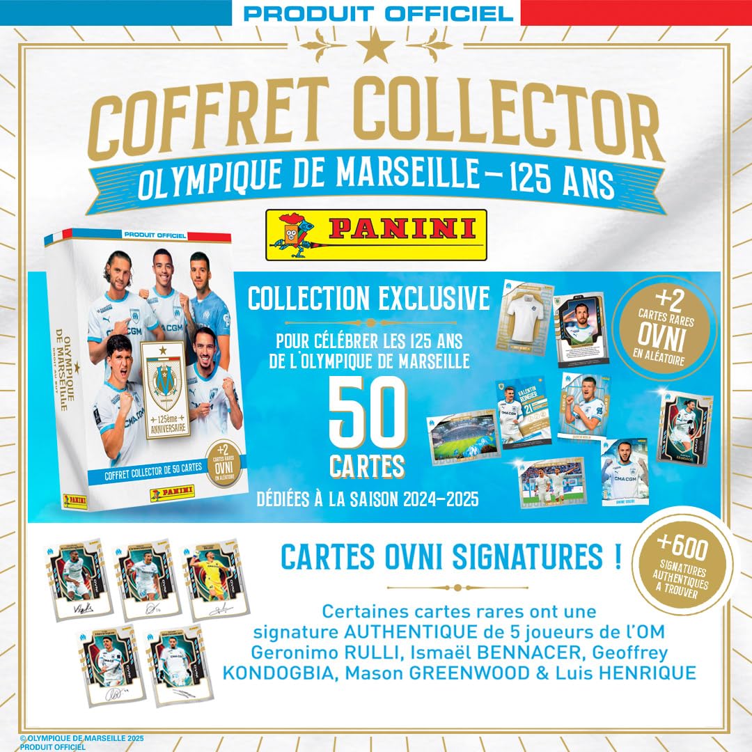 Panini Olympique DE Marseille Trading Cards Coffret Collector 125 Ans