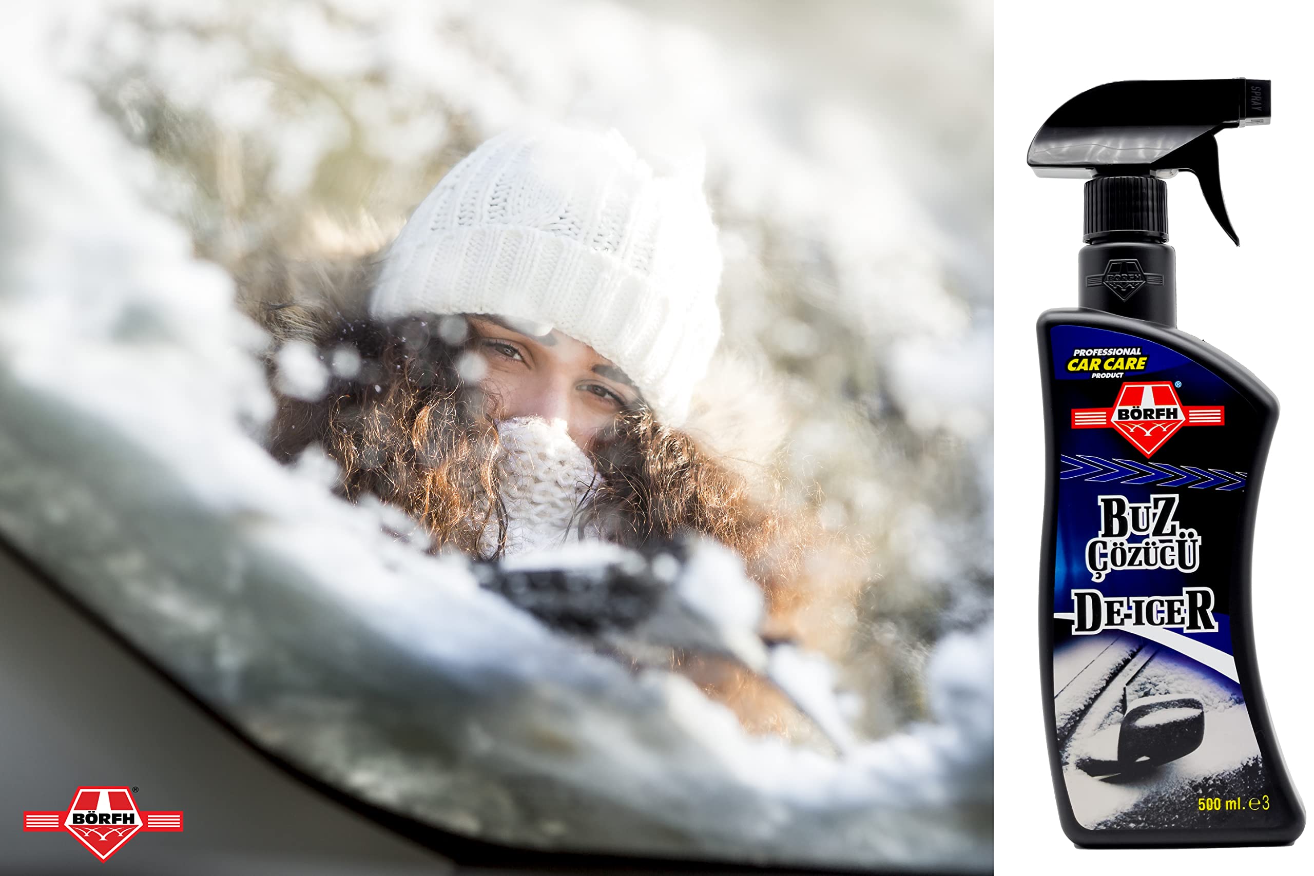Descongelador de espray para parabrisas. Derrite instantáneamente hielo y heladas invernales en parabrisas de coche, ventanas, espejos, espray para descongelar rápidamente los cristales de