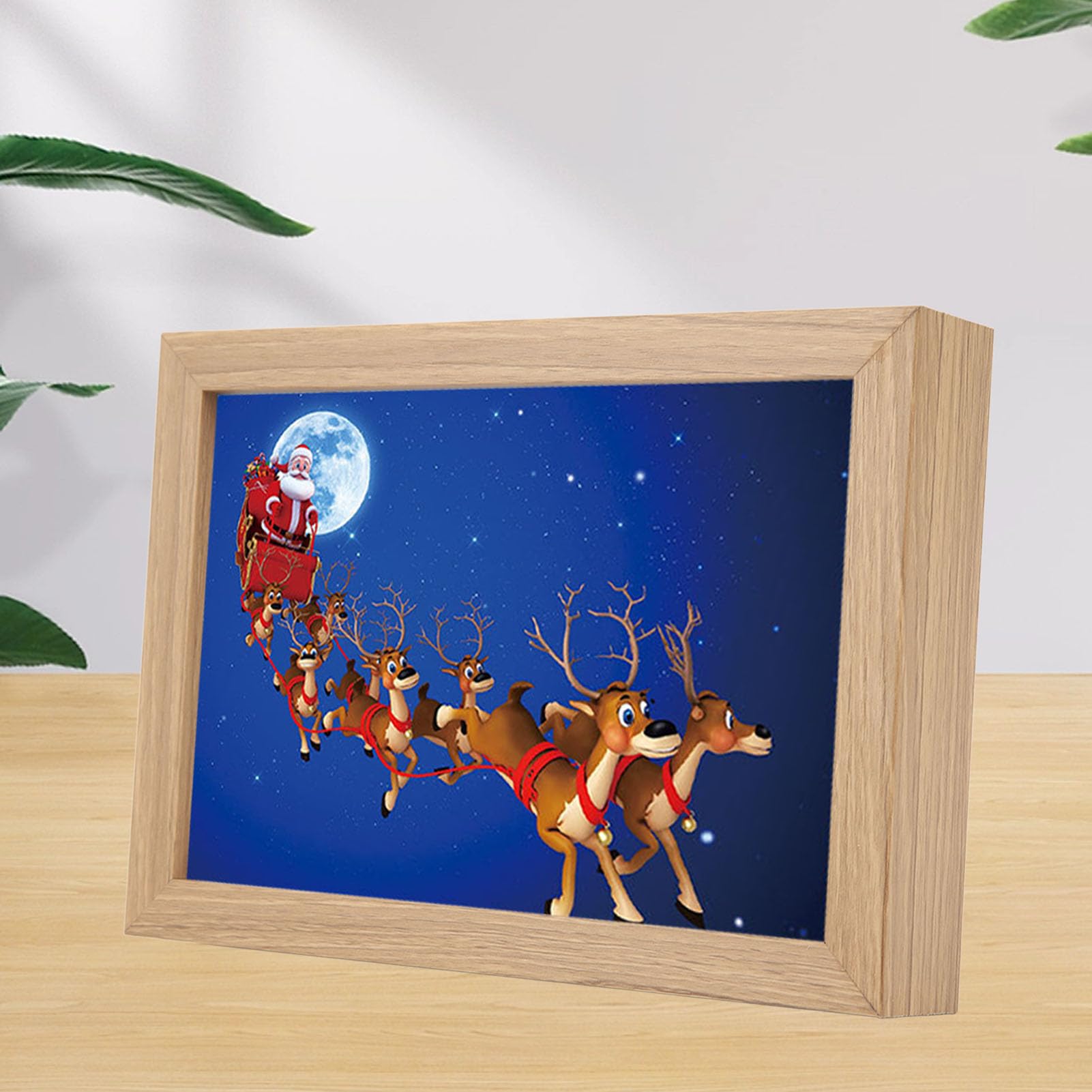 Tela con albero di Natale illuminato, Capodanno, decorazione murale per le vacanze invernali, pronta da appendere