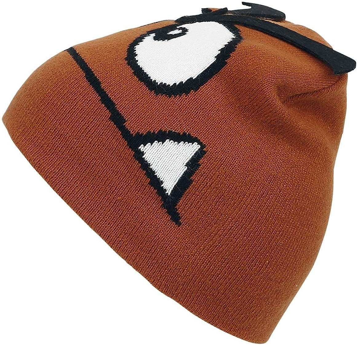 Nintendo Beanie Hat Goomba 3D Eyebrows Official Gamer Brown