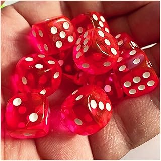LNEMYQRS Dados 10 unids/Paquetes Colores Acrílico Dados 14mm Transparente Redonda Esquina Boutique Game Dados Dado Gigante(Rose Red)
