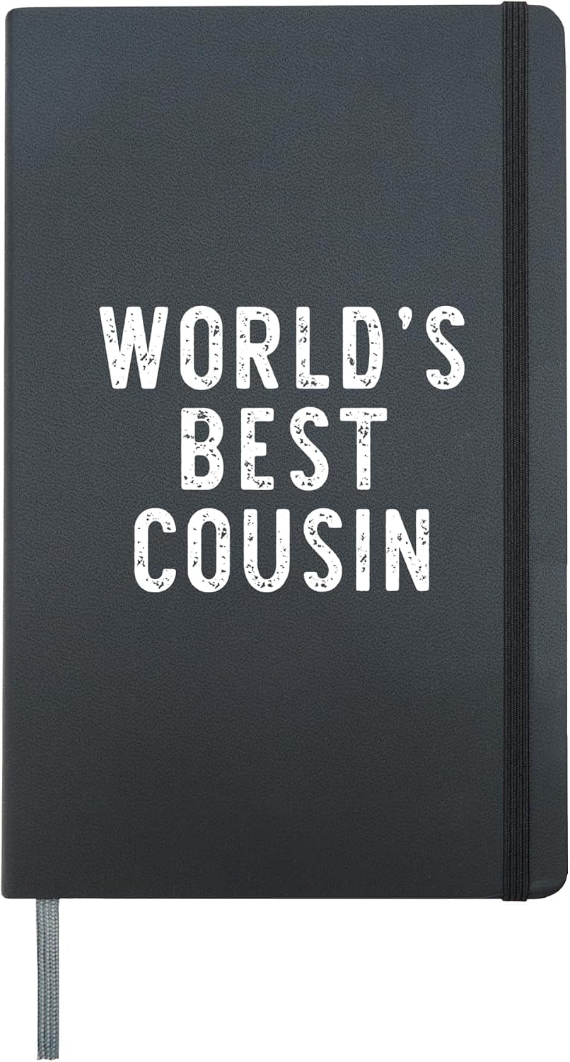 World's Best Cousin Funny Family Brother Hardcover Journal, Black