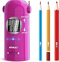 AFMAT Apontador de lápis elétrico para lápis de cor, apontador de lápis robô totalmente automático, entrada e saída automática, recarregável, deixa as mãos livres, para lápis jumbo de 7 a 11,5 mm