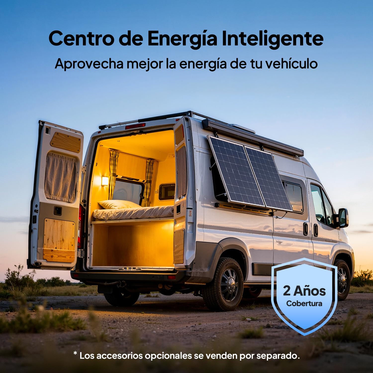BLUETTI Charger 2, Cargador Alternador/DC-DC 1200W, Entrada Dual Coche+Solar, 13× Más Rápido, para Estaciones Portátiles y Arranque de Emergencia en Viajes y Autocaravanas