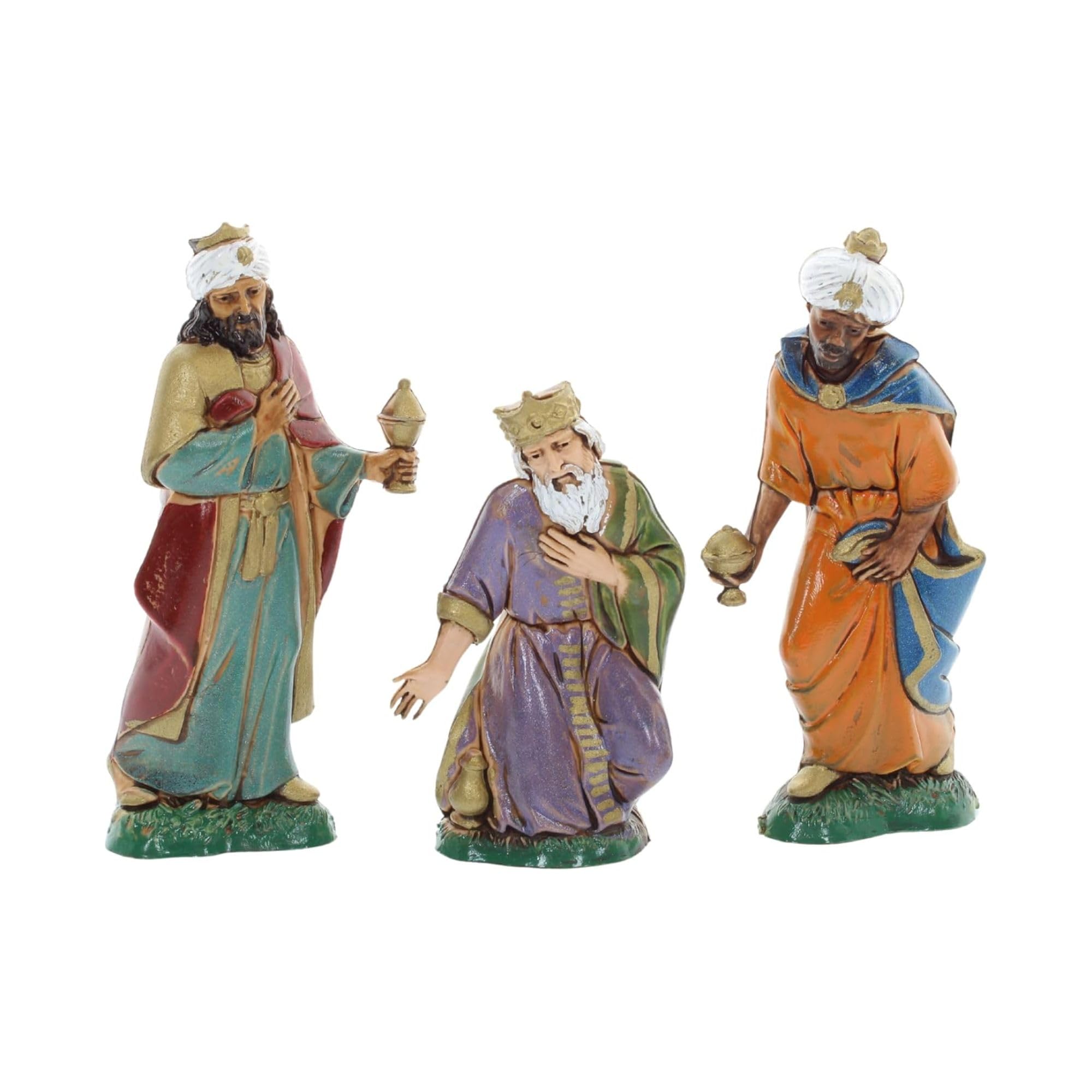 Moranduzzo Set 12 Figuren der Heiligen Familie für 10 cm Krippe – Standard 10 – Maßstab 1:20 – Unzerstörbare Figuren, Handbemalt, Bildhauer M. Landi, Made in Italy
