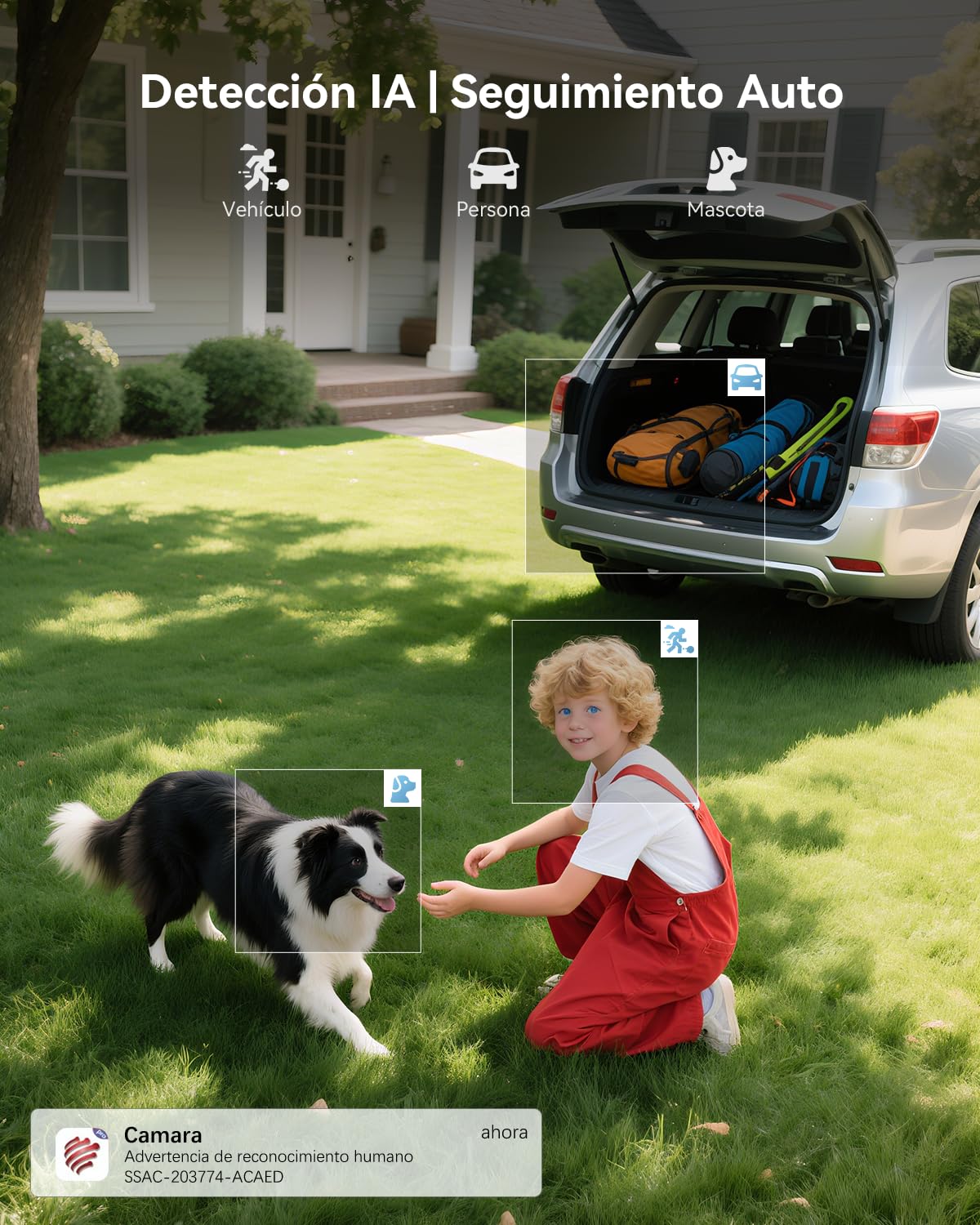 Ctronics 4K 8MP 30X 3D Zoom Óptico Cámara Vigilancia WiFi Exterior,2,4/5GHz | Auto Segui/Cruce/Zoom, Detección de Persona/Vehículo/Animal, Visión Nocturna 150M, Alarma con Luces R&B, Cloud/Metal