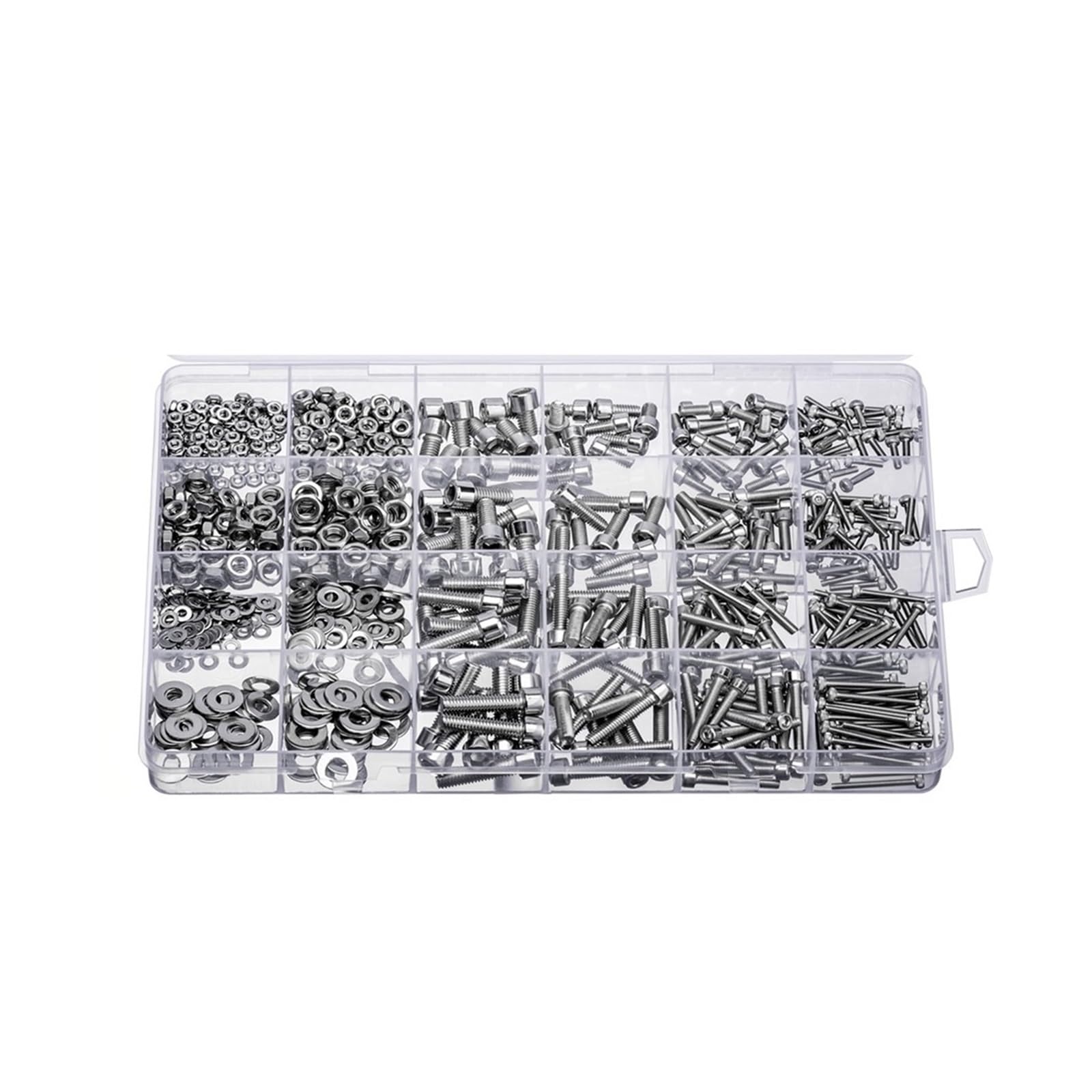 880 Pcs M2 M3 M4 M5 Stainless Steel Hex Socket Cup Head Screws and Bolts Kit, Metric Fasteners Assortment for Hardware Manufacturing and Assembly