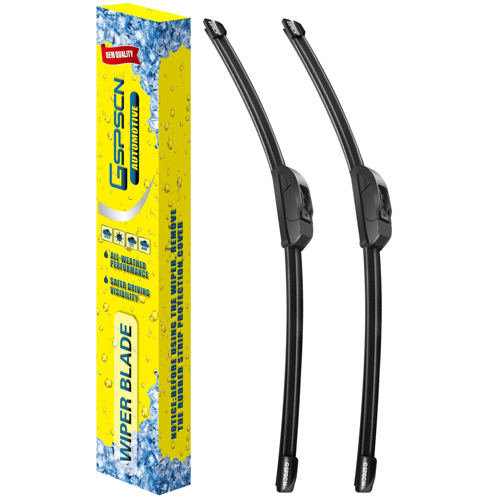 GSPSCN 14 + 14 Windshield Wiper Blades Metal Base 2 Pack