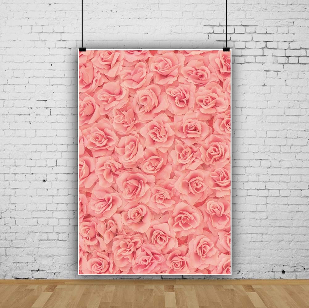 Toile De Fond Photo 3x2.5m - Motif Fleurs De Roses Romantique, Vinyle, Pour Mariage, Saint-Valentin