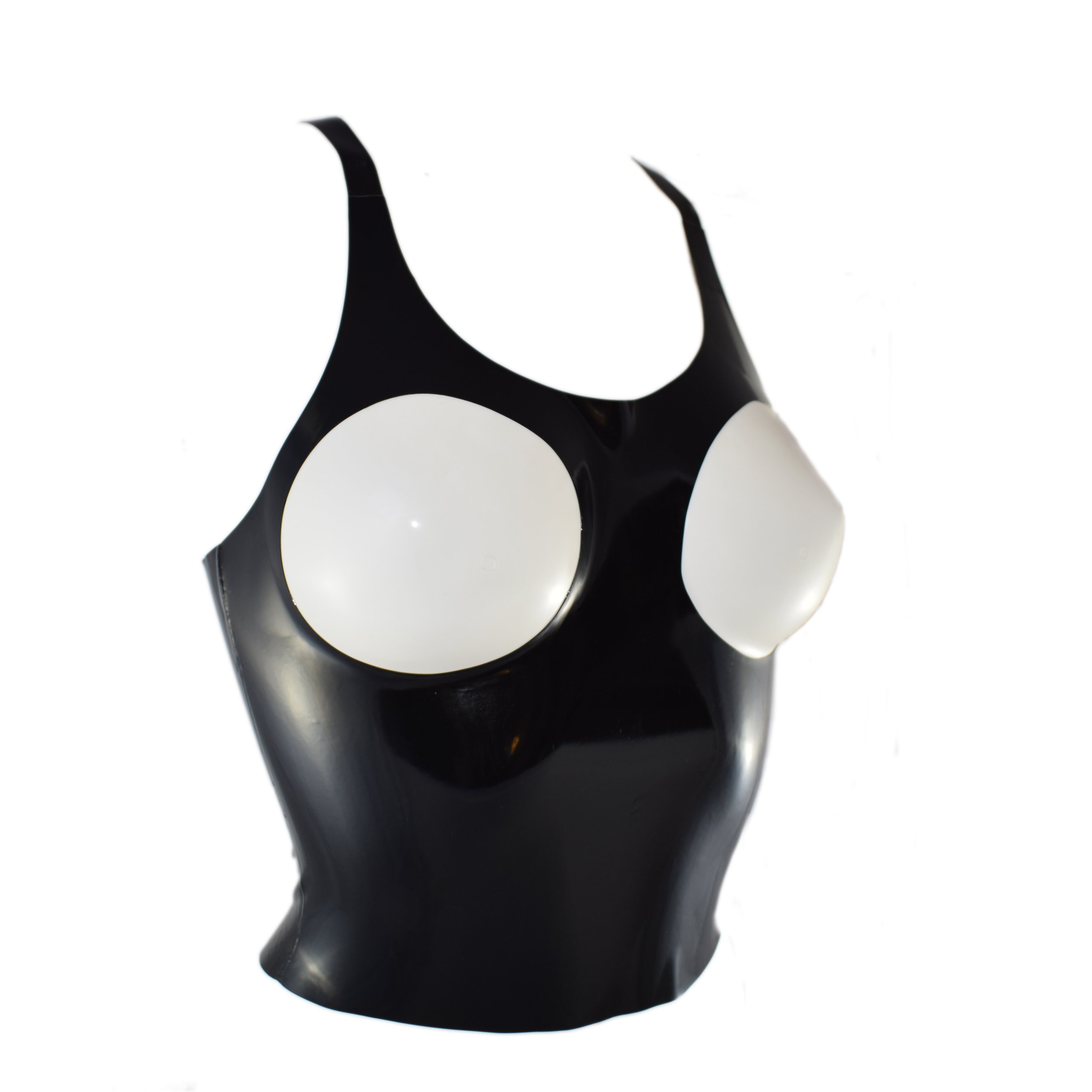 Rubberfashion - Brassière en Latex - Seins Nus - descend jusqu'à la Taille - pour Femme