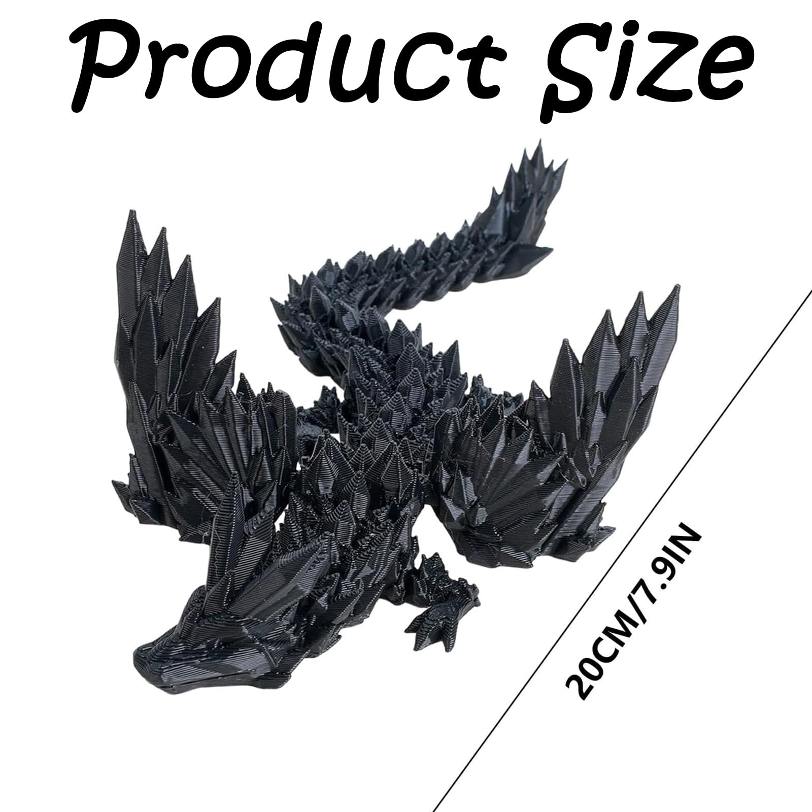 2 PCS 3D Printed Dragon, 20cm Articulated Dragon Toys with Wings, Stress Relief 3D Printed Animal - Image 2