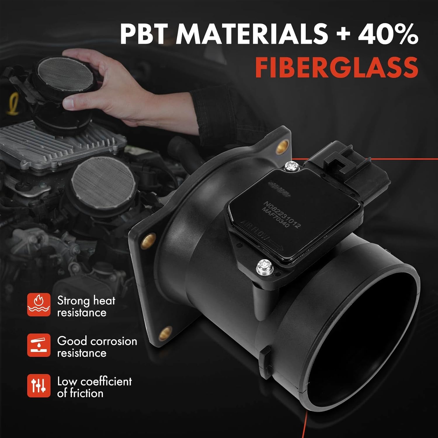 A-Premium Mass Air Flow Sensor Meter Assembly [with 6Pins] SOHC, 8Cyl 4.6L Compatible with Ford Crown Victoria 2003-2004 & Lincoln Town Car 2003-2011 & Mercury Grand Marquis 2003-2004 2007