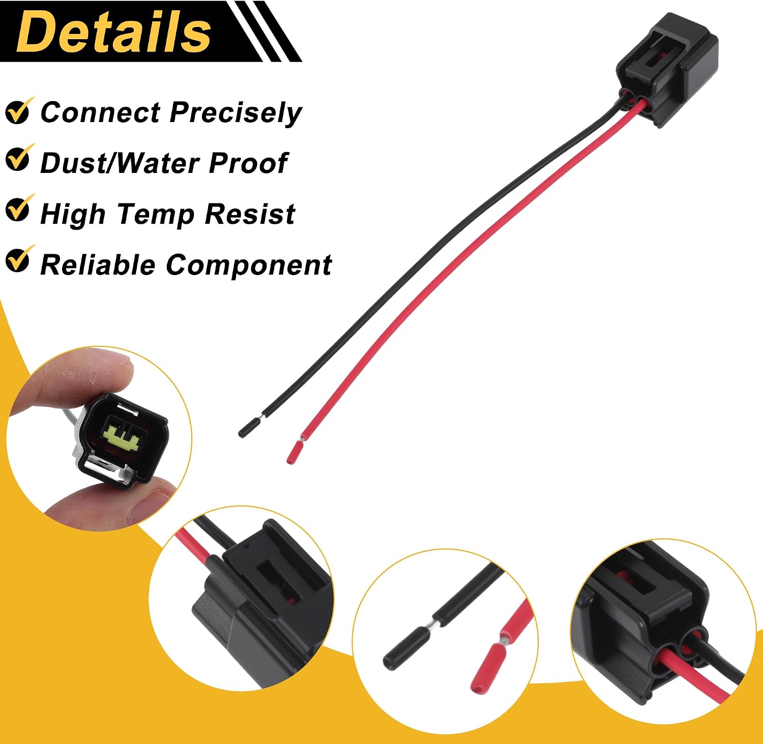 1 Pcs 2 Pin Camshaft Position Sensor Connector Plug for Ford Bronco 1996 for Ford Crown Victoria 1999-2006 Female Adapter No.3U2Z14S411SMA