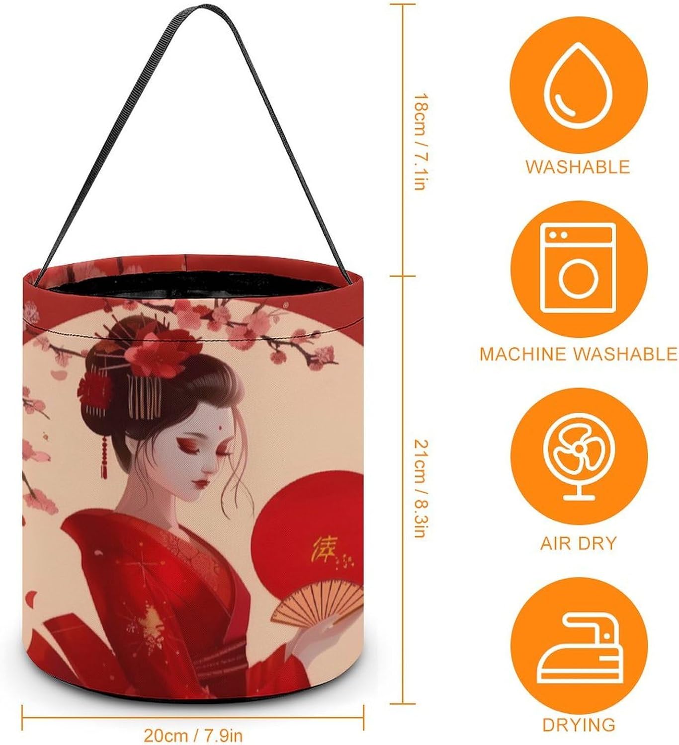 Japanese Geisha Candy Bag Halloween Treat Goody Bags Party Basket Handbag Holiday Decor