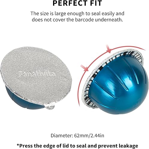 Miniatura 4 de Fanativita Kit de sellos de papel de aluminio para cápsulas Nespresso Vertuo reutilizables, incluye soporte para cápsulas, cepillo, cuchara y 50