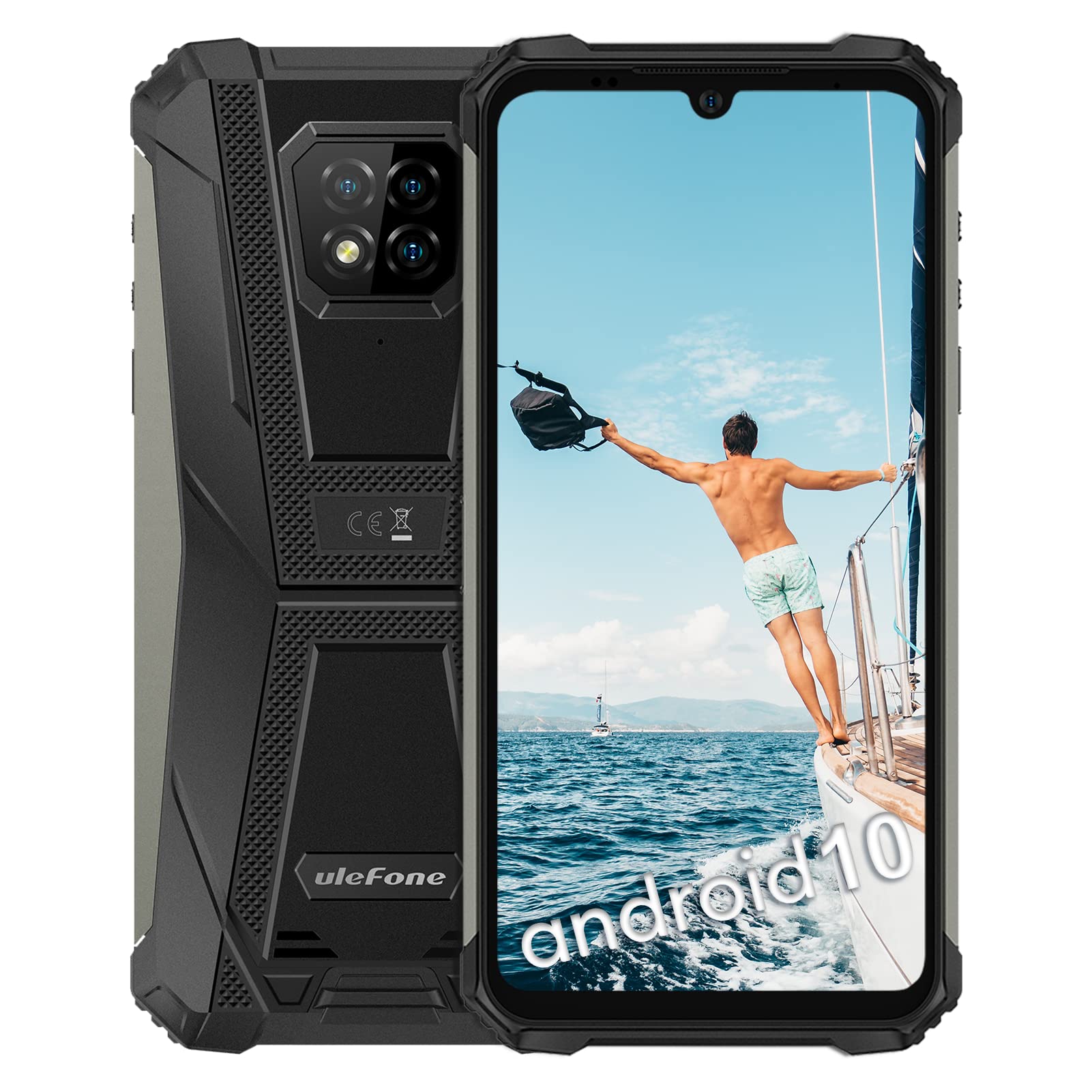 Ulefone Armor 8, 5580mAh Battery, 4GB + 64GB, Android 10 Rugged Mobile Phone with Octa-Core, 6.1 Inch IP68/69K Screen, NFC, OTG, GPS, Bluetooth 4.2 Waterproof Outdoor Phone-Black…