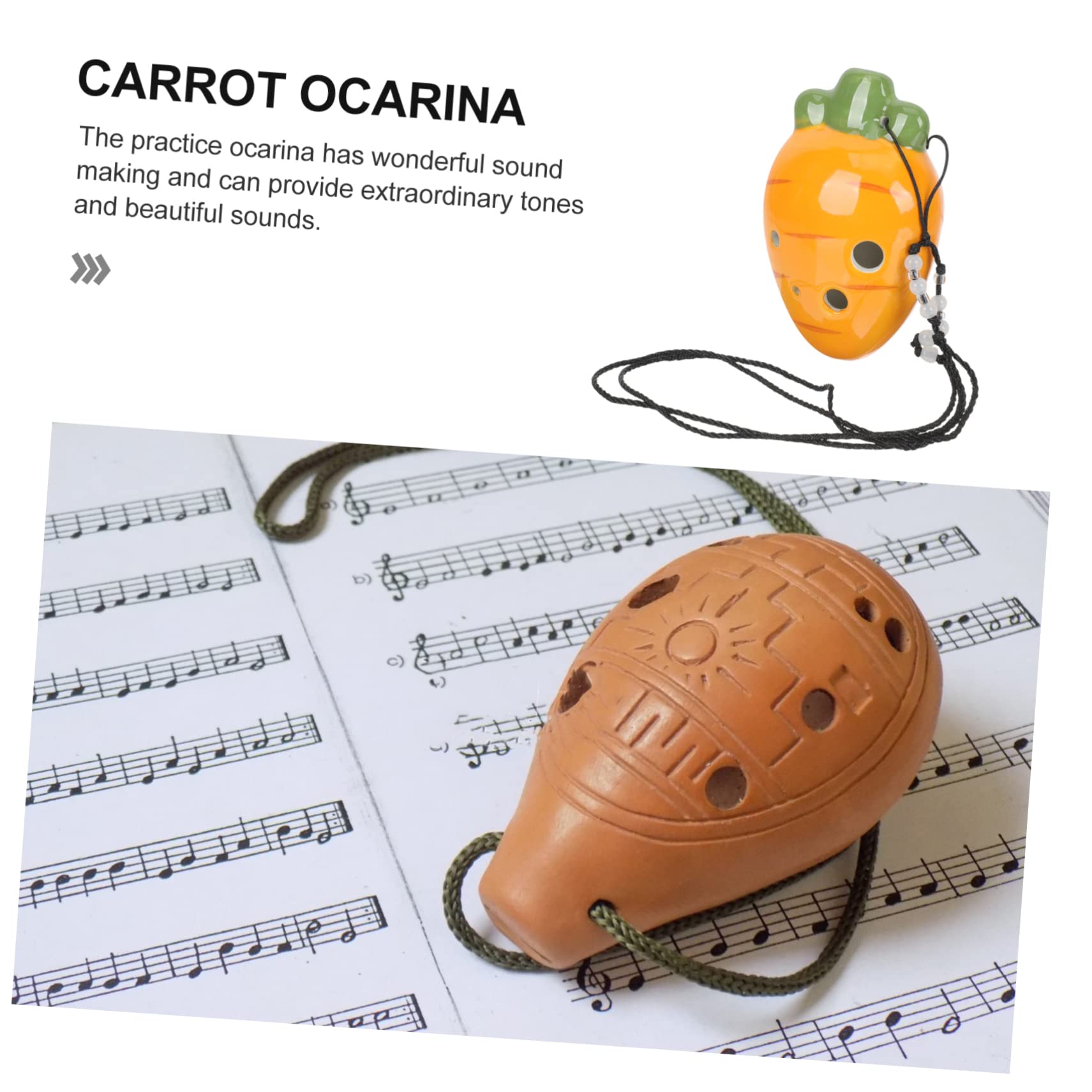 ERINGOGO Cartoon Carrot Ocarina Musical Instrument High End Ceramic Beginner Ocarina Unique Design for Durable Portable Wind Instrument