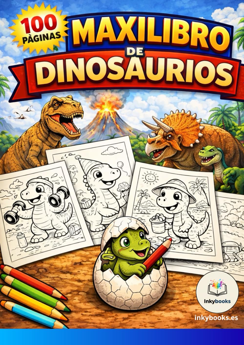 MAXILIBRO dinosaurios para colorear:: todas las edades libro de dinosaurios para colorear para niños y niñas