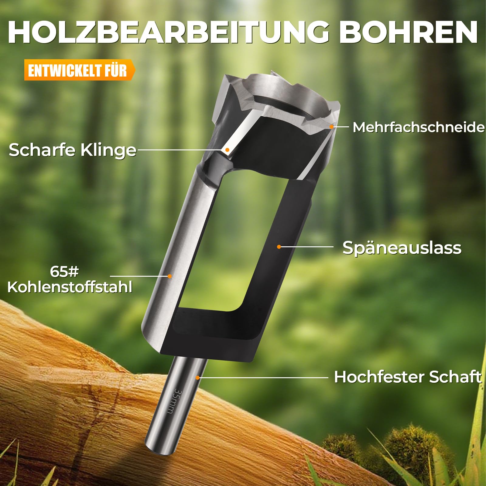 4 Stück Zapfenbohrer Set für Tischlerarbeiten, Rundschaft Kohlenstoffstahl Zapfenschneider Dübelbohrer Holzdübellochschneider für die Holzbearbeitung und Möbelherstellung (8/10/12/15mm)