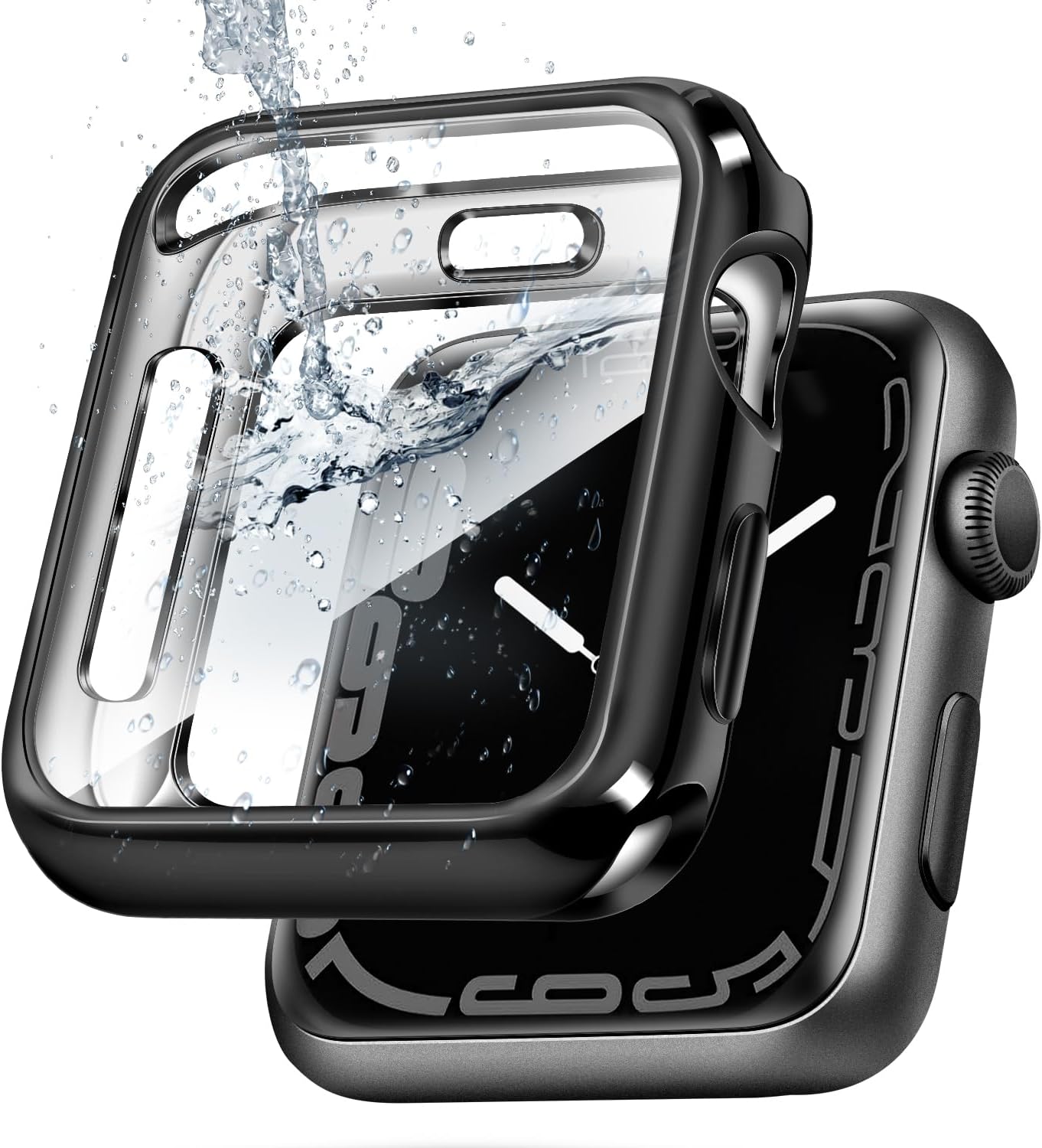 top4cus 38mm Case Soft Flexible Lightweight Anti-Scratch Overall Protective 38mm Iwatch Waterproof Cover Case Shiny Workout Shockproof Bumper Compatible with Apple Watch Series 3/2/1 - Black