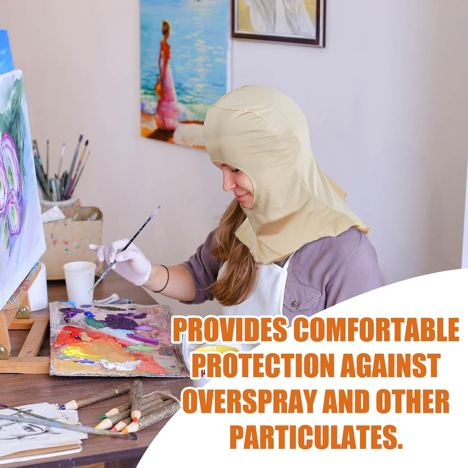 Hercicy Spray Socks Painters Mask Hair Sock Unisex Adult Head Covering Painting Soft Cotton Stretch Hood Mask for Paint - Image 4