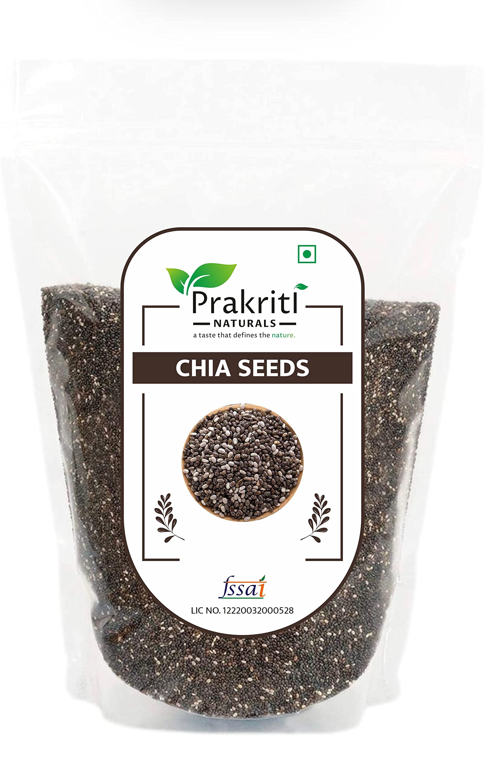 Prakriti Naturals Chia Seed Omega-3 Seeds for Eating | Non-GMO and Fibre Rich Seeds | Best for Weight Loss | Healthy Snacks (1 Kg) (B0C5VT44R9) Amazon Price History, Amazon Price Tracker