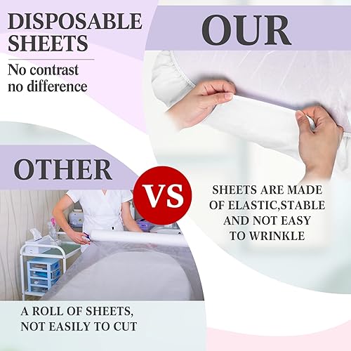 Miniatura 4 de Mixweer 30 piezas de sábanas ajustables suaves no tejidas para mesa de masaje, sábanas desechables transpirables para mesa de masaje, cubierta