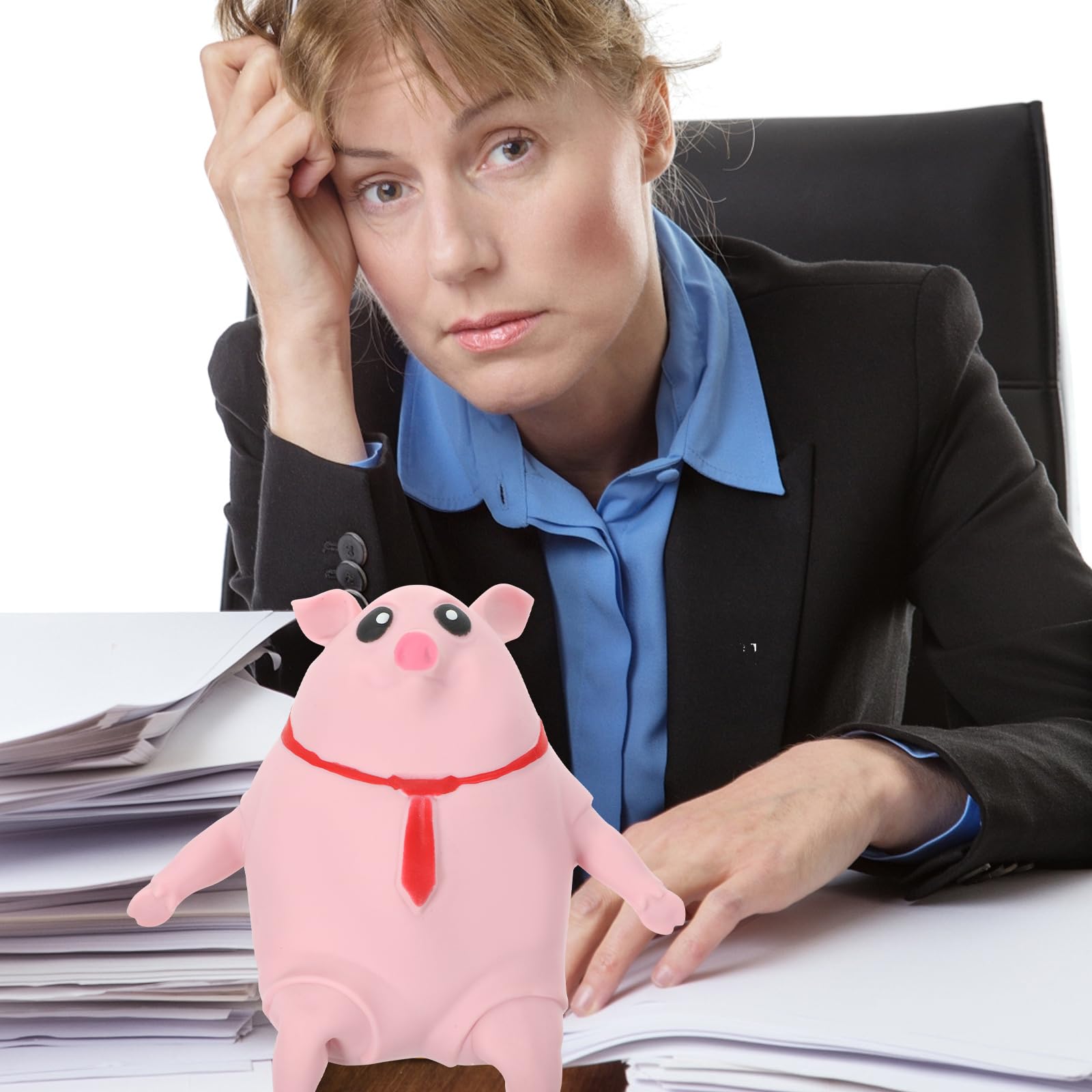 SAFIGLE Large Cute Pink Pig Squeeze Toy - Image 4