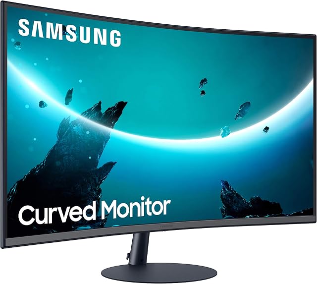 Samsung LC27T550FDRXXU 27" T55 1000R Curved FullHD 1080p Monitor with Speakers - 75Hz, 1920x1080, HDMI, Displayport, VGA, Speakers