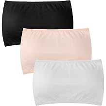 3 Pcs Women's Cleavage Cover Up & Modesty Panel, Bandeau Camisole Insert for Low Neckline V-Neck, Anti Peep Invisible Tube Top Bra Liner, Soft Stretchy Chest Wrap for Work Party Daily Wear