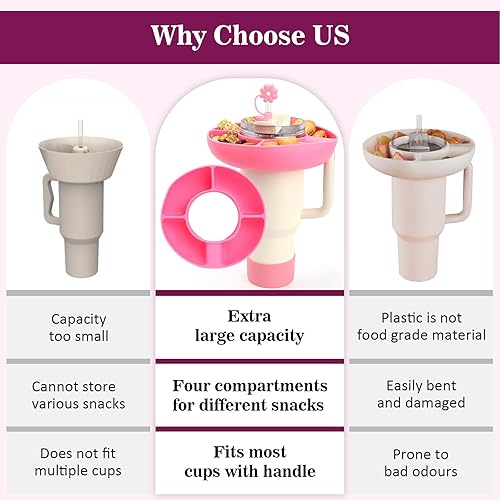 Miniatura 5 de WALLFID Cuenco de silicona compatible con Stanley de 40 onzas, reutilizable, se adapta a Stanley Cup 1.02.0, con tapas para botas y pajitas, 4