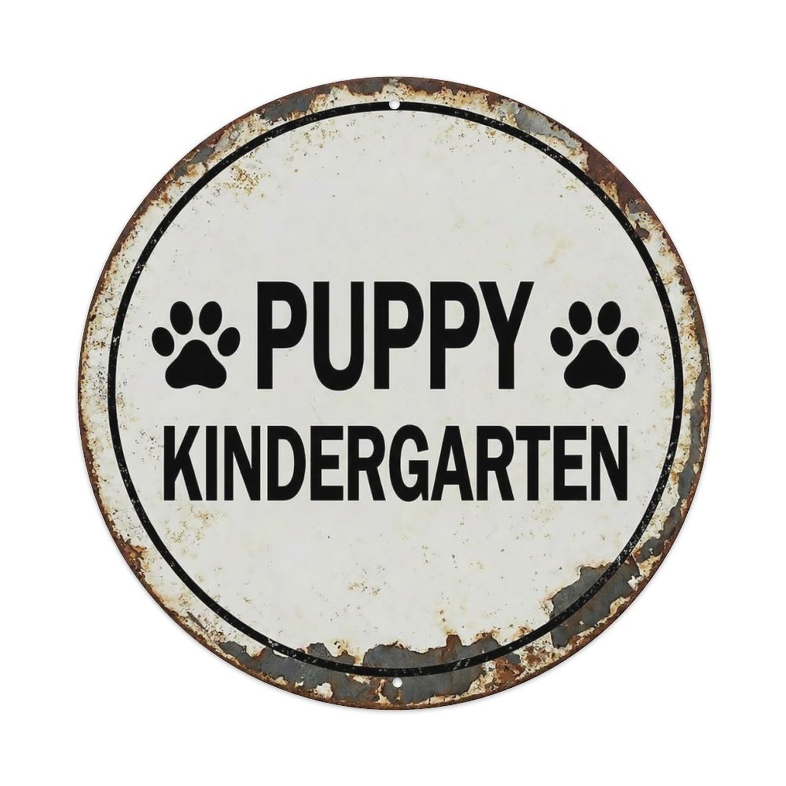 Vintage Puppy Kindergarten School Metal Tin Sign