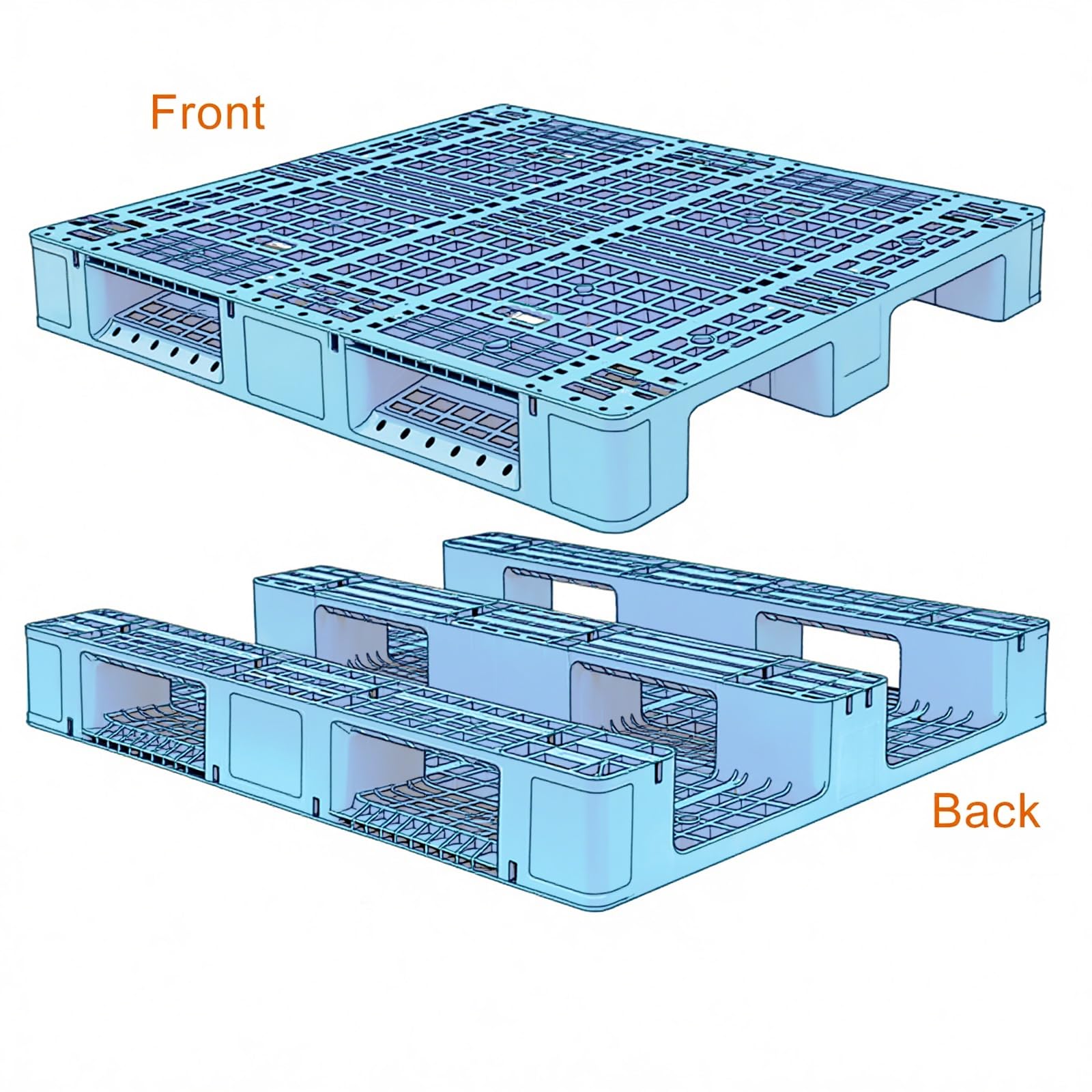 Palette en plastique – Solution de stockage en polyéthylène léger pour une utilisation en intérieur et en extérieur dans les supermarchés, les garages et les entrepôts