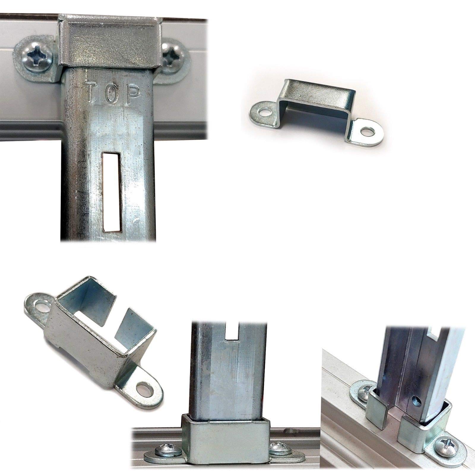 Showcase Interior Standard Clips, Display Case Bracket Channel Holder, Top & Bottom, 10 Pack