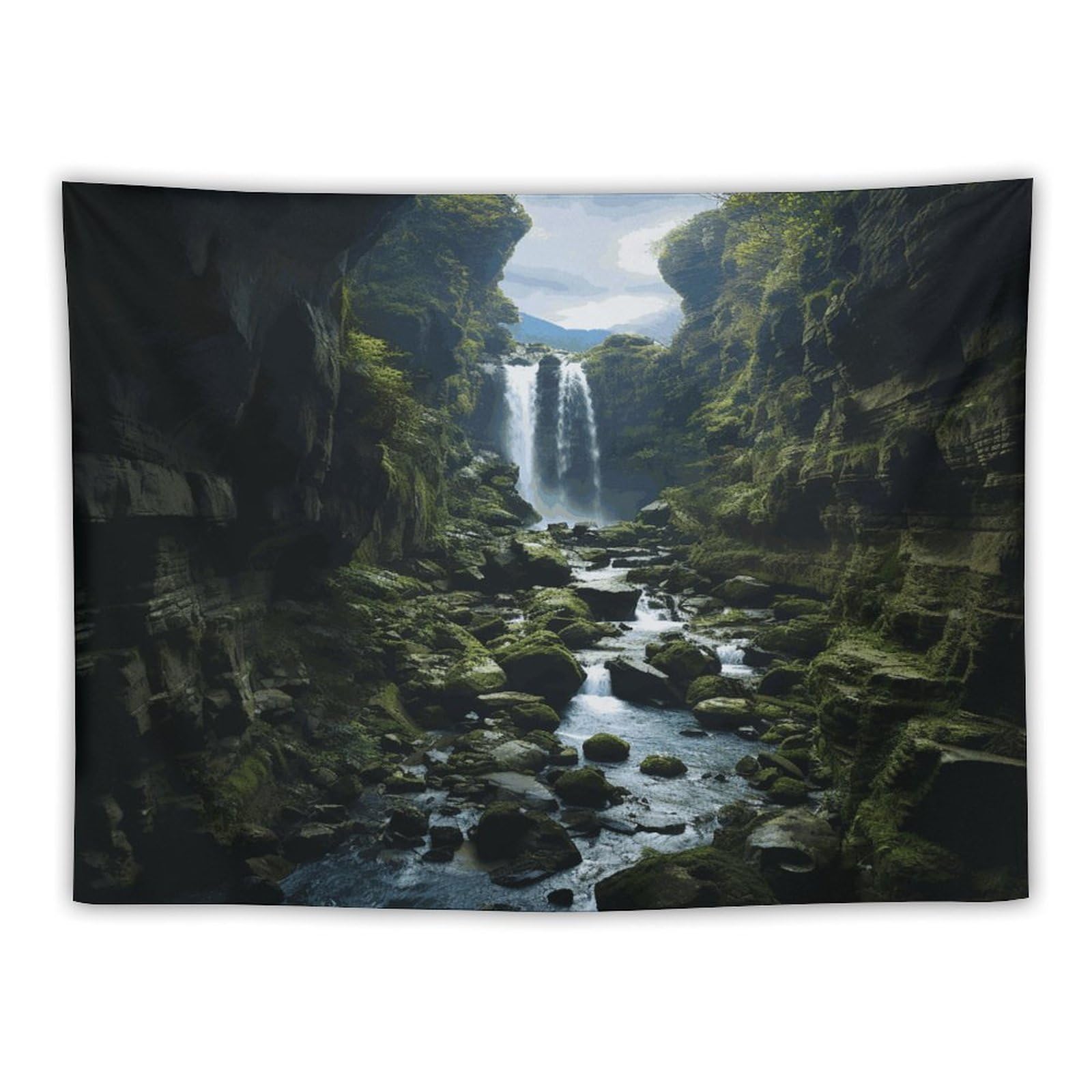 LDGSUPH Waterfall Cliff Tapestry Wall Hanging Decor Anti-fading Aesthetic Wall Tapestries Fashion Wall Blanket Decor Modern Wall Art Tapestry for Bedroom Home Decor 30"x40"