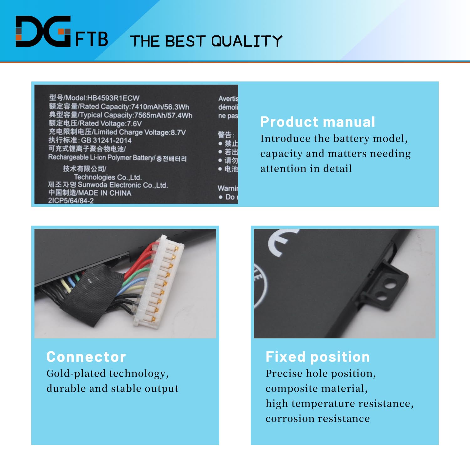 Amazon.com: DGFTB HB4593R1ECW Laptop Battery for Huawei Matebook X