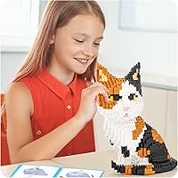 Vista 65 de Kit de bloques de construcción de microbloques de construcción de animales lindos, mini ladrillos de gato azul, juguetes de construcción