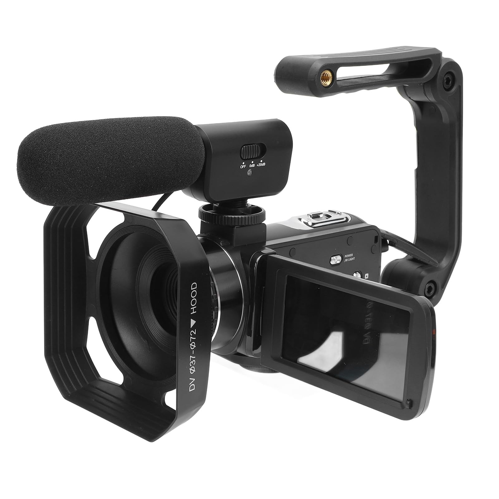 4K Video Camera Camcorder 56MP HD Vlogging Camera with Microphone Wide Angle Lens Stabilizer for YouTube Travel Wedding Campus Records Lightweight