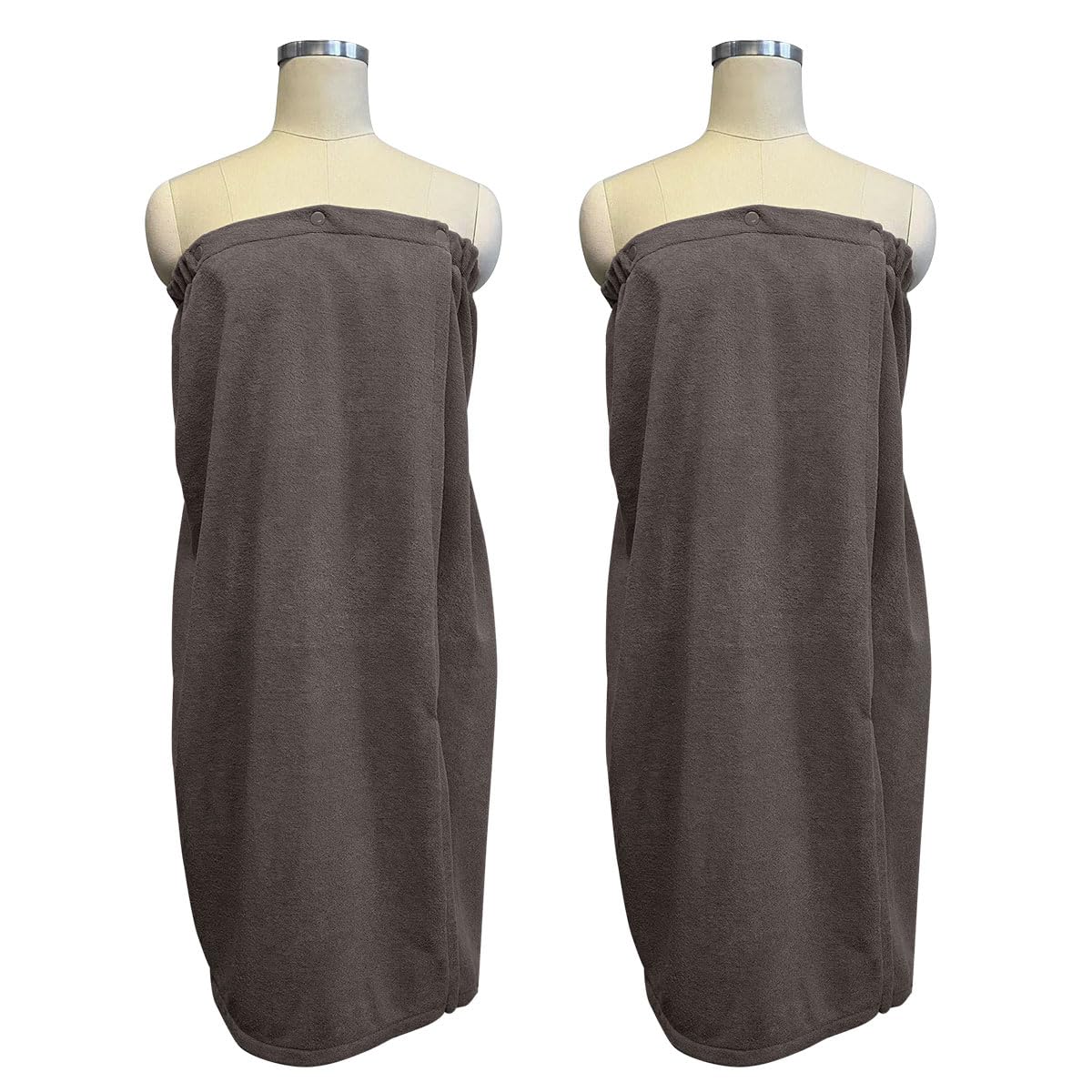 Beauty Gown, Wearable Bath Towel, Salong Gown, Wrap Towel, Roll Towel, Set of 2, Gray, Microfiber, Button Closure, Commercial Use, Spa Towel, Pool Gown, Bathrobe, Nightgown for Adults, Women, Pool Towel, Quick Drying, Absorption gray 2 Pieces (x1)